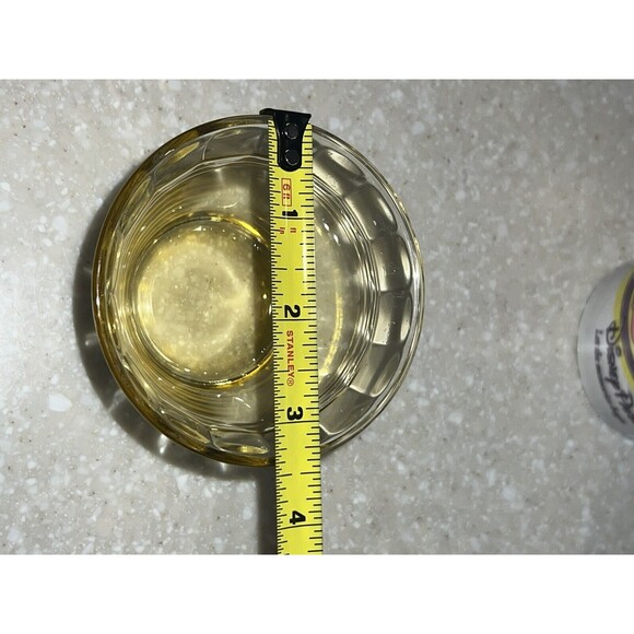 2 Vintage Amber Yellow Glass Custard Cups Small Bowls Set of Two Mexico - Picture 6 of 12